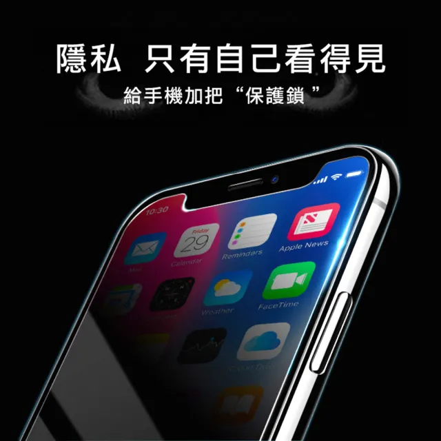 iPhone XS Max 6.5吋 高清防窺9H玻璃鋼化膜手機保護貼(XSMax保護貼 XSMax鋼化膜)