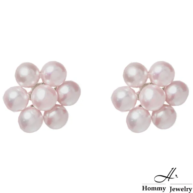 【Hommy Jewelry】Pure Pearl Pink 優雅黛安娜粉彩珍珠耳環(珍珠)