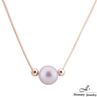 【Hommy Jewelry】Pure Pearl Pink 浪漫柔光珍珠項鍊(8mm 天然珍珠項鍊)