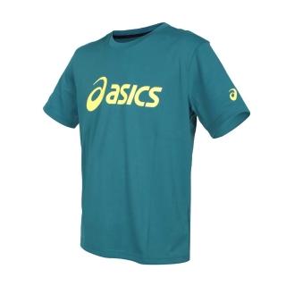 【asics 亞瑟士】男短袖T恤-臺灣製 吸濕排汗 運動 上衣 慢跑 路跑 亞瑟士 綠黃(K31415-82)