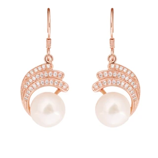 【Hommy Jewelry】Pure Pearl Rococo 天使之羽奢華珍珠耳環(珍珠)
