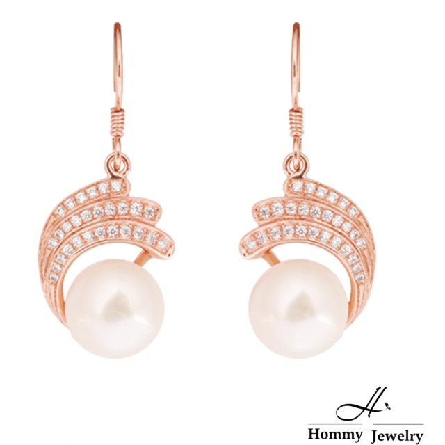 【Hommy Jewelry】Pure Pearl Rococo 天使之羽奢華珍珠耳環(珍珠)