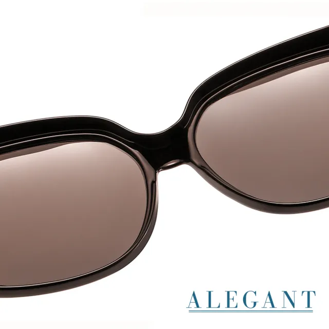 【ALEGANT】時尚希臘棕方框全罩式寶麗來偏光墨鏡/UV400太陽眼鏡/包覆套鏡(外掛式/包覆式/全罩式墨鏡)