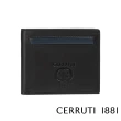 【Cerruti 1881】義大利頂級小牛皮12卡短夾皮夾 CEPU05703M(黑色 贈原廠送禮提袋)