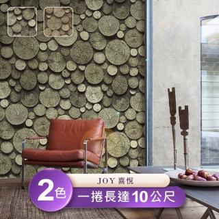 【JOY喜悅】環保無毒 防燃耐熱53X1000cm自然系年輪木色桌布