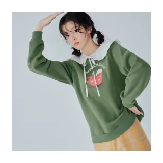 【OB 嚴選】內刷毛雪人聖誕節印花圓領大學T 《KG1495》