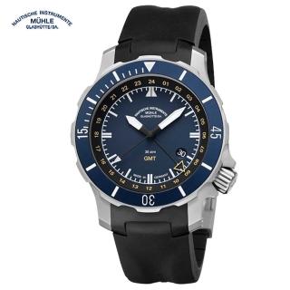 【GLASHUTTE】格拉蘇蒂-莫勒Seebataillon德國海軍訂製款 GMT M1-28-62-KB機械男錶