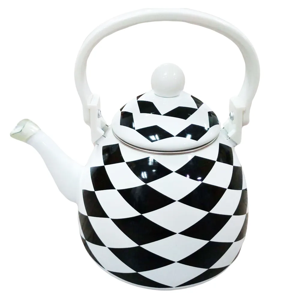 彩繪琺瑯壺 黑鑽倫敦壺 1.5L(台灣製造 304不鏽鋼 茶壺 熱水壺)