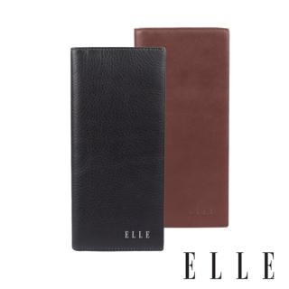 【ELLE HOMME】ELLE 經典長夾 皮夾 男夾-有拉鍊層(黑色/咖啡色)