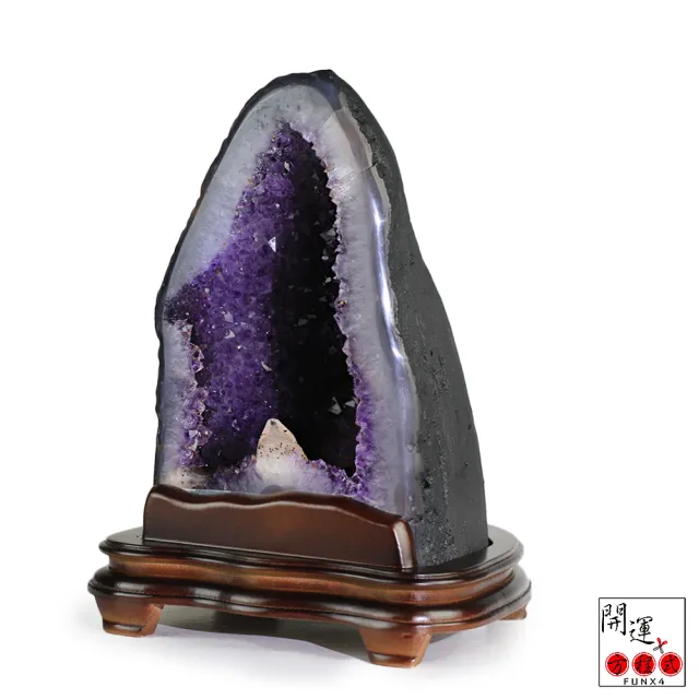 開運方程式】稀有特厚瑪瑙邊方解石共生紫水晶洞JU266(6.16kg) - momo