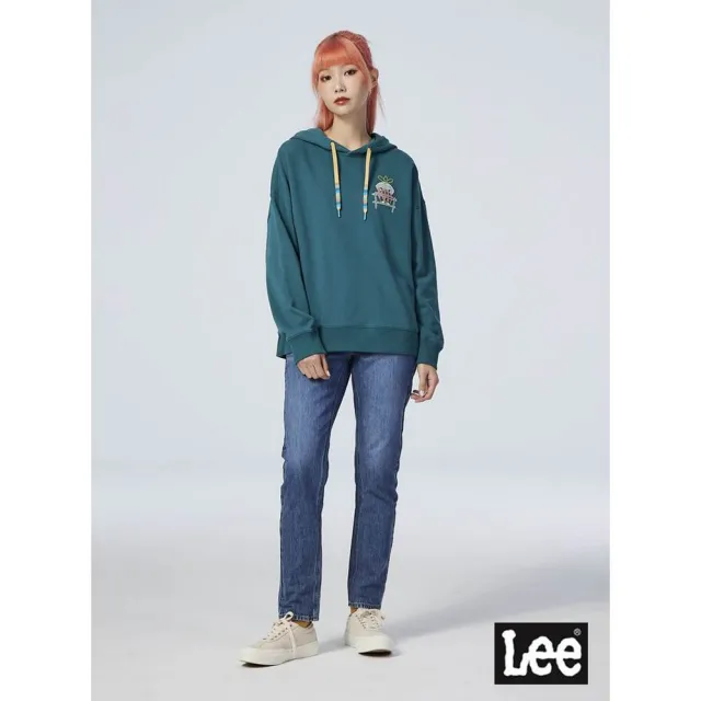 【Lee】出清品-女裝 牛仔褲 / 401 中腰標準小直筒 九分褲 中深藍洗水(LL220243303)