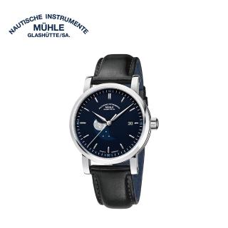 【GLASHUTTE】格拉蘇蒂．莫勒 TEUTONIA IV BLUE MOON M1-44-62-LB藍面月相機械手錶(機械錶 男錶)