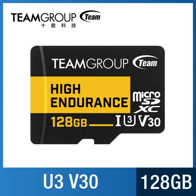 【TEAM 十銓】High Endurance 128GB Micro SDXC UHS-I U3 V30  監控專用記憶卡