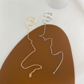 【NDM 南大門】繞指柔長款流蘇 不對稱耳骨夾式耳環無耳洞耳扣耳夾耳窩夾(1個入)