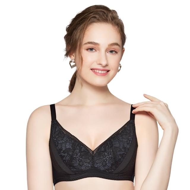 【Swear 思薇爾】花菲系列B-E罩無鋼圈蕾絲包覆女內衣(黑色)_出清品