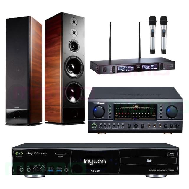 【音圓】N2-350+TDF P-650+TEV TR-9100+K-105(4TB點歌機+綜合擴大機+無線麥克風+雙10吋落地型主喇叭)