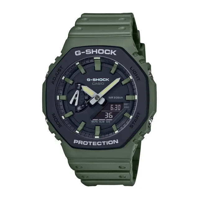 【CASIO 卡西歐】卡西歐 G-SHOCK 八角軍事手錶 GA-2110SU-3A /45.4mm