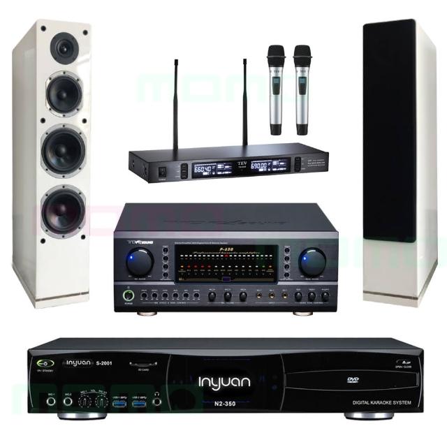 【音圓】N2-350+TDF P-650+TEV TR-9100+AS-168 白(4TB伴唱機+綜合擴大機+無線麥克風+落地喇叭)