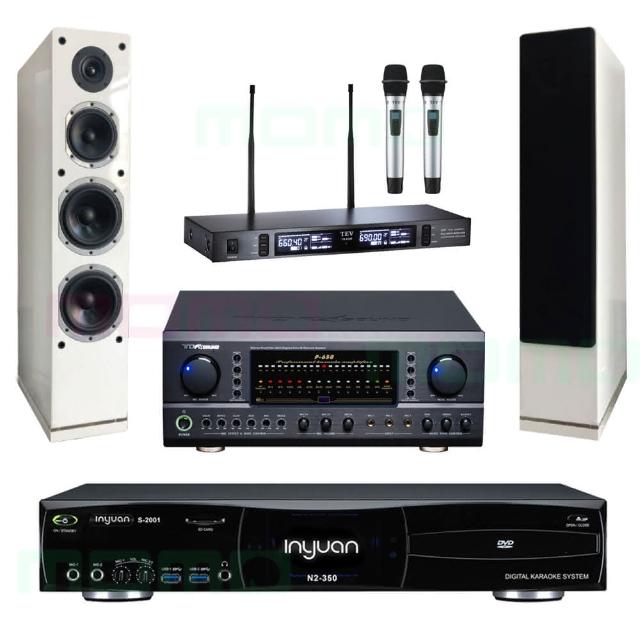 【音圓】N2-350+TDF P-650+TEV TR-9100+AS-168 白(4TB伴唱機+綜合擴大機+無線麥克風+落地喇叭)