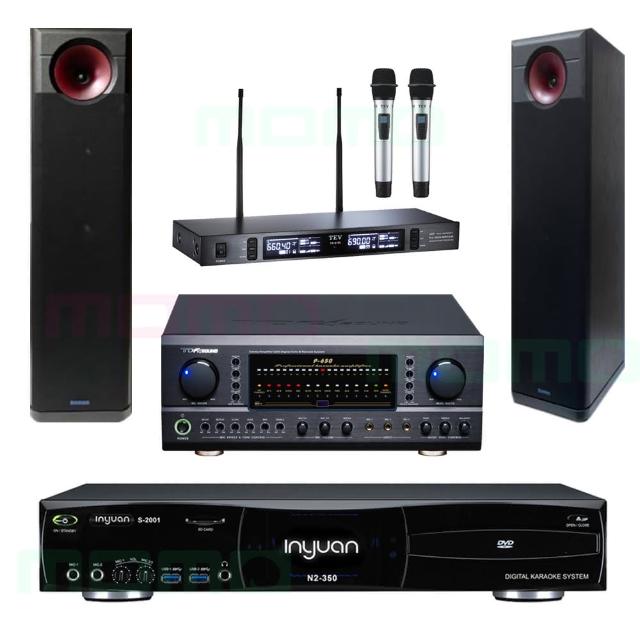 【音圓】N2-350+TDF P-650+TEV TR-9100+H-88(4TB點歌機+綜合擴大機+無線麥克風+台灣製雙8吋木質落地喇叭)