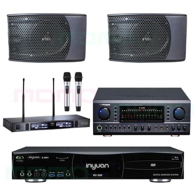【音圓】N2-350+TDF P-650+TEV TR-9100+KS-9980PRO(4TB點歌機+綜合擴大機+無線麥克風+卡拉OK專用喇叭)