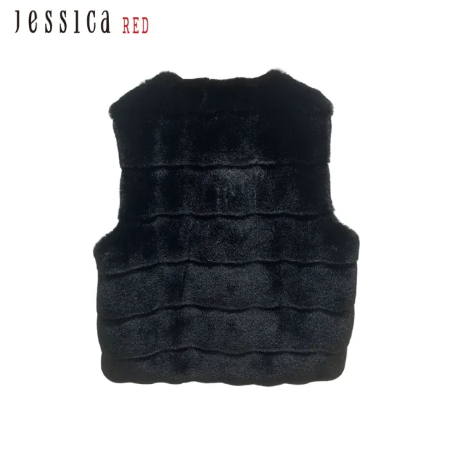 【Jessica Red】高雅百搭舒適仿毛皮草馬甲背心825Z92（黑）