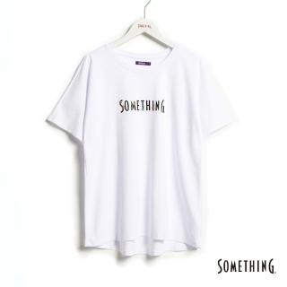 【SOMETHING】女裝 紫標 小花LOGO短袖T恤(白色)