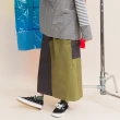 【Dailo】拼接撞色工裝-女長裙 拼接 藍 綠 卡(三色/版型適中/魅力商品)