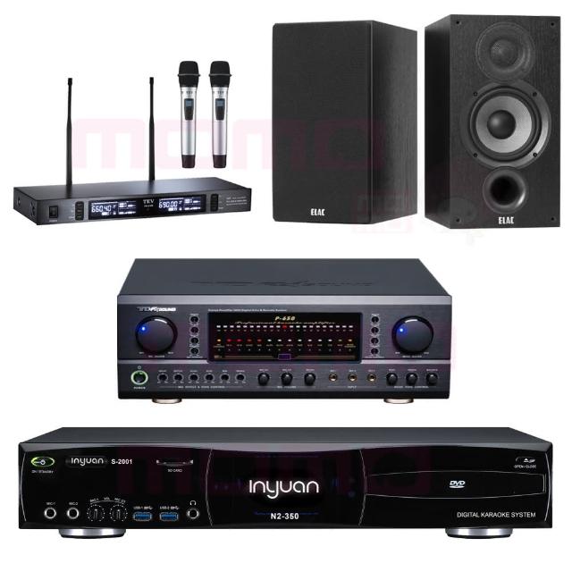 【音圓】N2-350+P-650+TR-9100+Elac Debut 2.0 DB62(4TB點歌機+擴大機+無線麥克風+書架式喇叭)