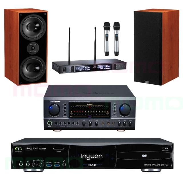 【音圓】N2-350+TDF P-650+TEV TR-9100+DM-826II 木(4TB伴唱機+綜合歌唱擴大機+無線麥克風+書架型喇叭)