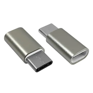【Bravo-u】USB 3.1 Type-C 轉Micro USB OTG鋁合金轉接頭(銀-二入組)