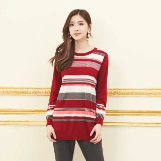 【RED HOUSE 蕾赫斯】配色條紋長版針織衫(共2色)
