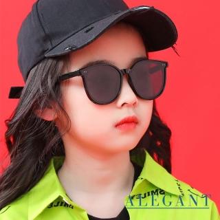 【ALEGANT】輕旅童遊夜夢黑兒童專用輕量矽膠彈性太陽眼鏡(臺灣品牌 UV400圓框偏光墨鏡)