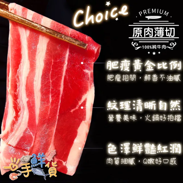 【一手鮮貨】美國Choice雪花牛肉片(1盒組/單盒1kg±10%)