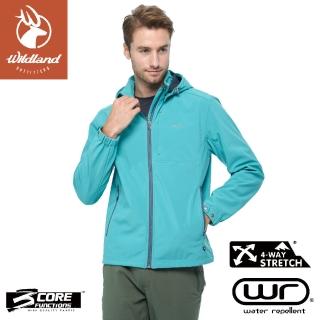 【Wildland 荒野】男 彈性防風超潑輕量機能外套《孔雀藍》W2902/軟殼外套/登山/內刷毛(悠遊山水)