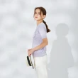 【MASTINA】淨色荷葉邊口袋裝飾-女短袖針織衫 荷葉 粉 紫 灰(三色/魅力商品/版型適中)