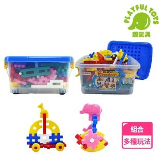 【Playful Toys 頑玩具】臺灣製造-130片四輪中空H型積木(STEAM玩具 益智積木 兒童禮物)