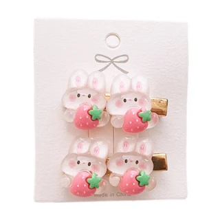 【MISA】草莓髮夾 兔子髮夾/超萌可愛草莓兔子造型髮夾2件套組(5款任選)