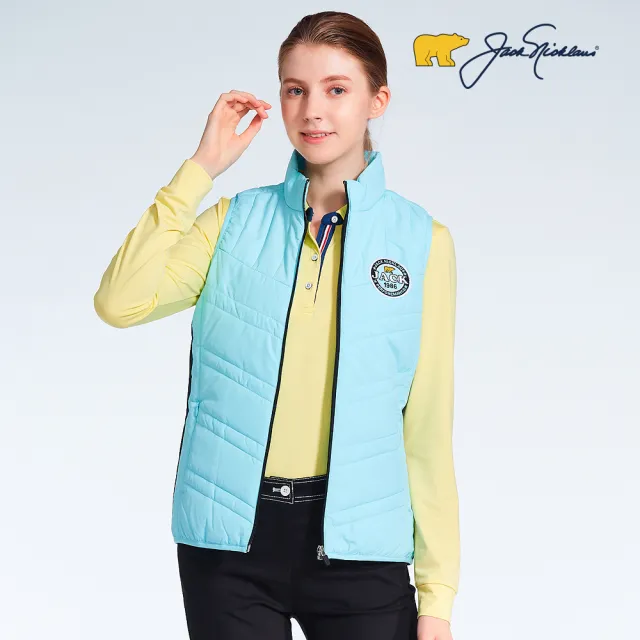 【Jack Nicklaus 金熊】GOLF女款防潑水輕量鋪棉背心(藍色)