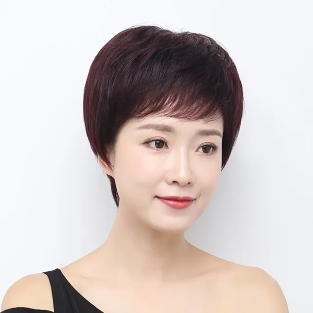 【巴黎精品】現貨+預購 女假髮整頂真髮透氣假髮片輕量免打理隱形增髮整頂假髮(蓬鬆中老年短髮2款p1ad33)