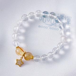 【咕咕好運GoodGoodLuck】招財轉運S925純銀白水晶星星手鍊-星星款｜《含開光》增強記憶力(#淨化#防小人)