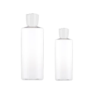 【收納家】PET白色玫瑰造型蓋水瓶｜100ml、200ml  4入組(空瓶 塑膠瓶 乳液瓶 壓瓶 旅行分裝瓶)