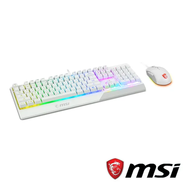 【MSI 微星】VIGOR GK30 COMBO WHITE 電競鍵盤滑鼠組(GK30+GM11)(白色)
