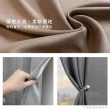 【Home Desyne】台灣製 仿麻素色遮光隔熱窗簾(落地織帶款)