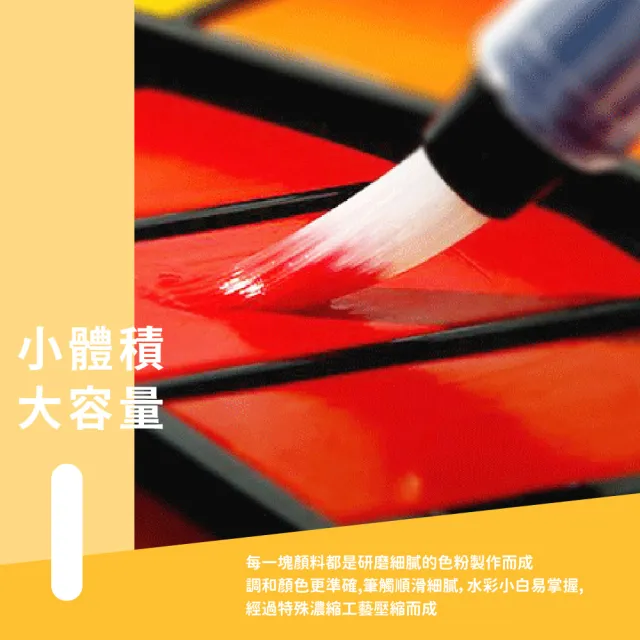 【隨手藝術】18色水彩套組-附筆(水彩盒 顏料盤 調色盤 繪畫 水彩筆 兒童繪畫 美術用品 開學 畫畫)