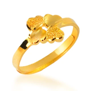 【福西珠寶】9999黃金戒指 愛相隨戒指 愛心戒指(金重0.76錢+-0.03錢)