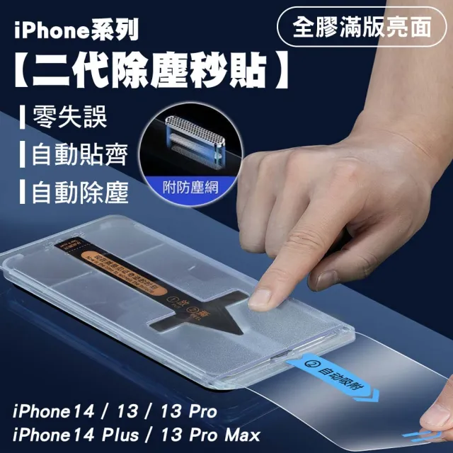 【SHOWHAN】iPhone 14 二代除塵 全膠滿版亮面防塵網保護貼秒貼款