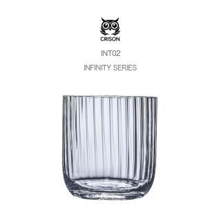 【CRISON】INFINITY SERISE無限系列 條紋威士忌杯2入組 385ml(古典杯/雞尾酒杯/水晶玻璃杯)