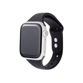 【Gramas】Apple Watch 38/40/41mm 矽膠雙扣錶帶(黑色)