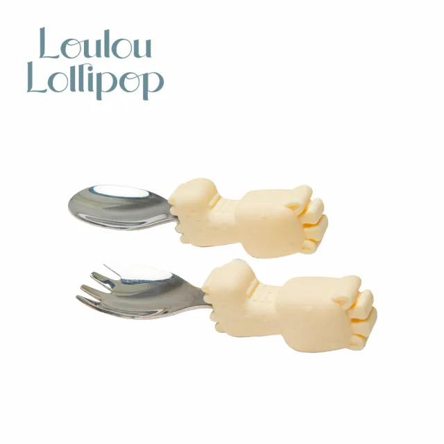 【Loulou lollipop】加拿大 動物造型 304不鏽鋼學習訓練叉匙組/湯叉組(學習餐具/兒童餐具/湯匙/叉子)